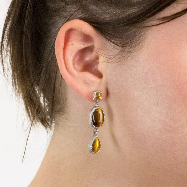 Sparkle with Elegance in Radiant Tiger Eye Earrings